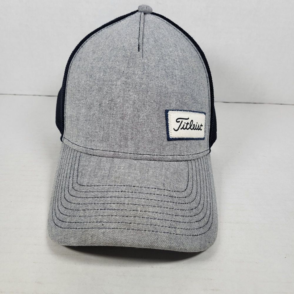 Titleist Golf Medium Large Gray Front Blue Mesh Back Fitted‎ Hat